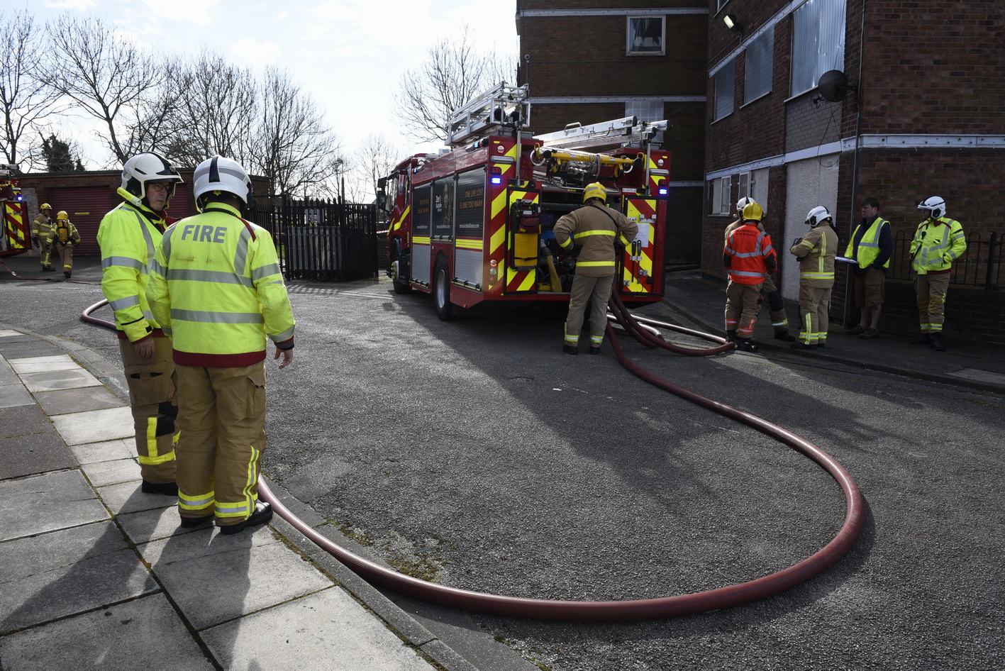 Fire and rescue exercise in Liverpool photograph