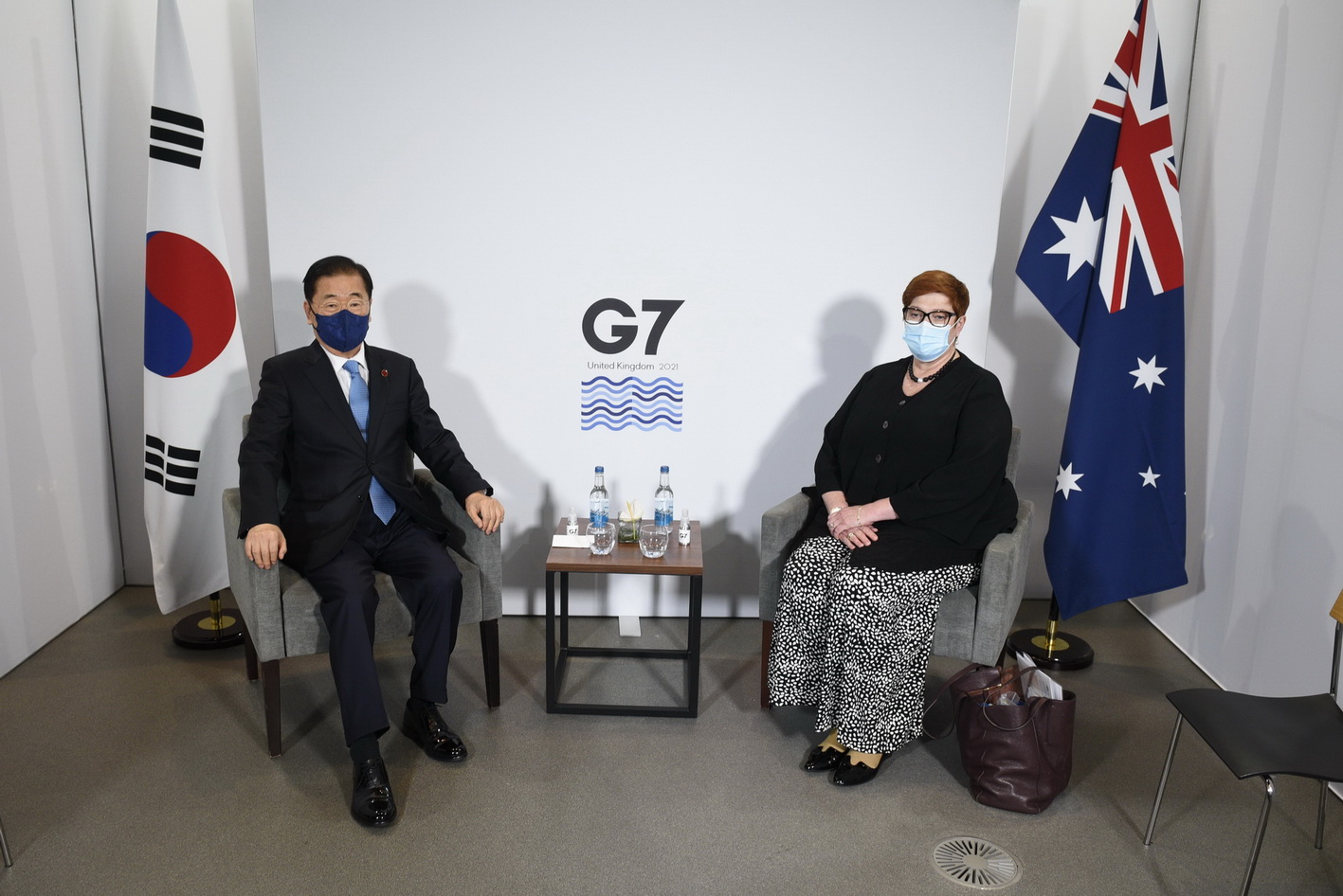 Chung Eui-yong, South Korea Ministry of Foreign Affairs and Marise Payne the Australian Minister for Foreign Affairs