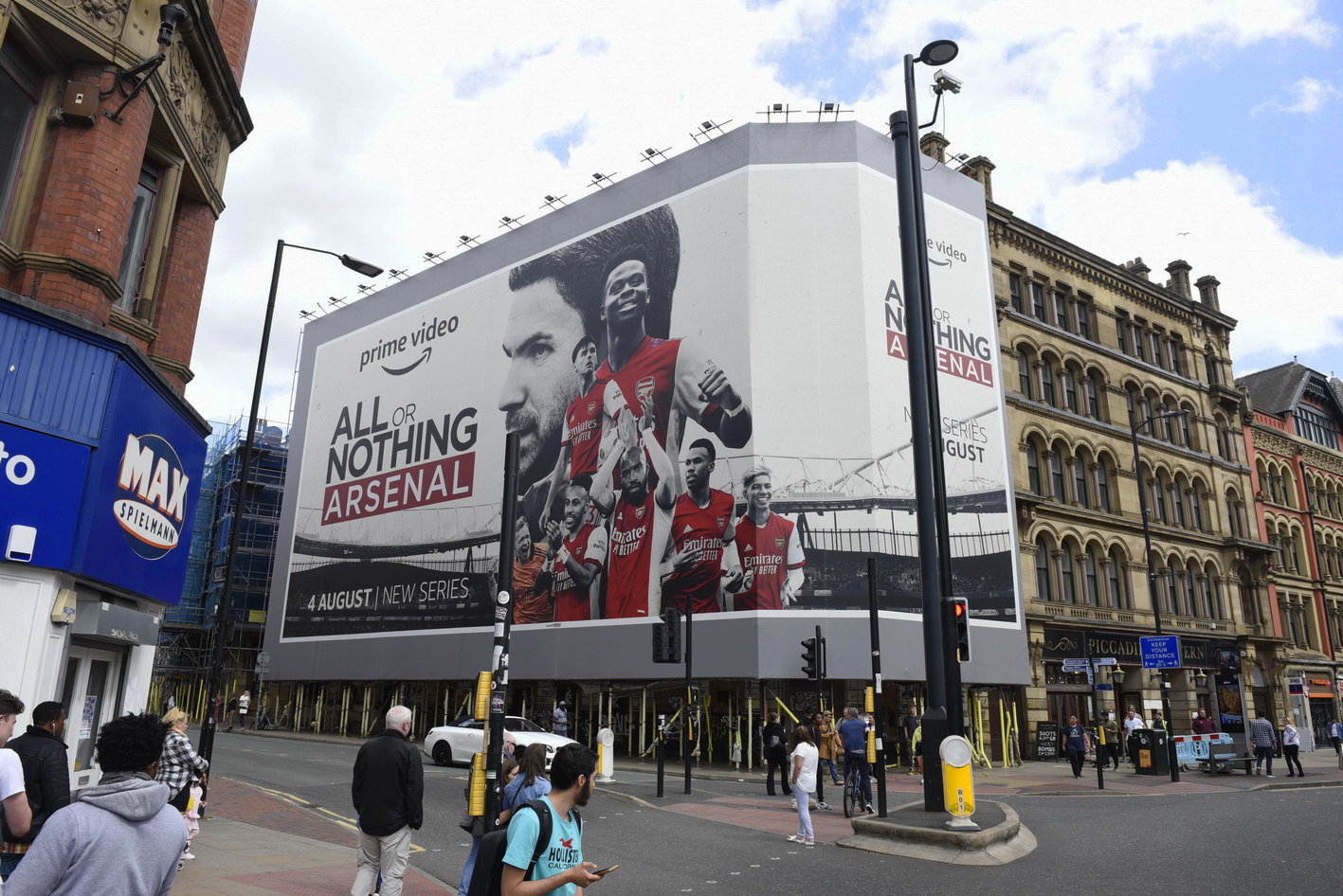 large outdoor building raps advertising photos in Manchester