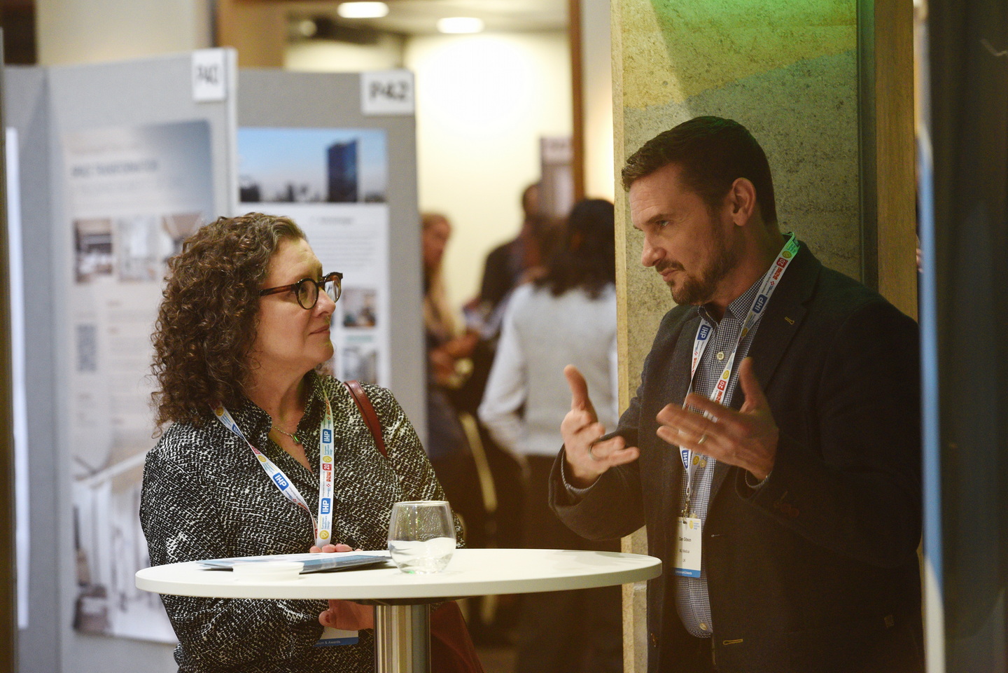 Conference delegates in deep discussion photo