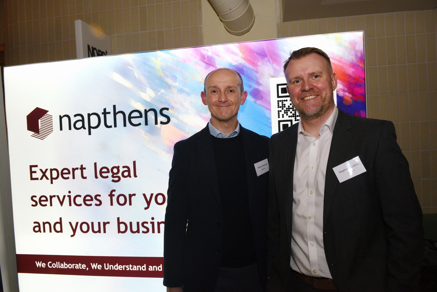 Team photo for a Liverpool based law firm during an evening launch event