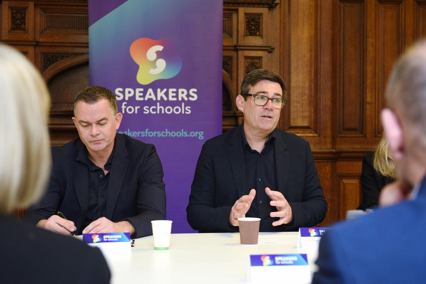 Business meeting in Manchester photo with regional mayor Andy Burnham