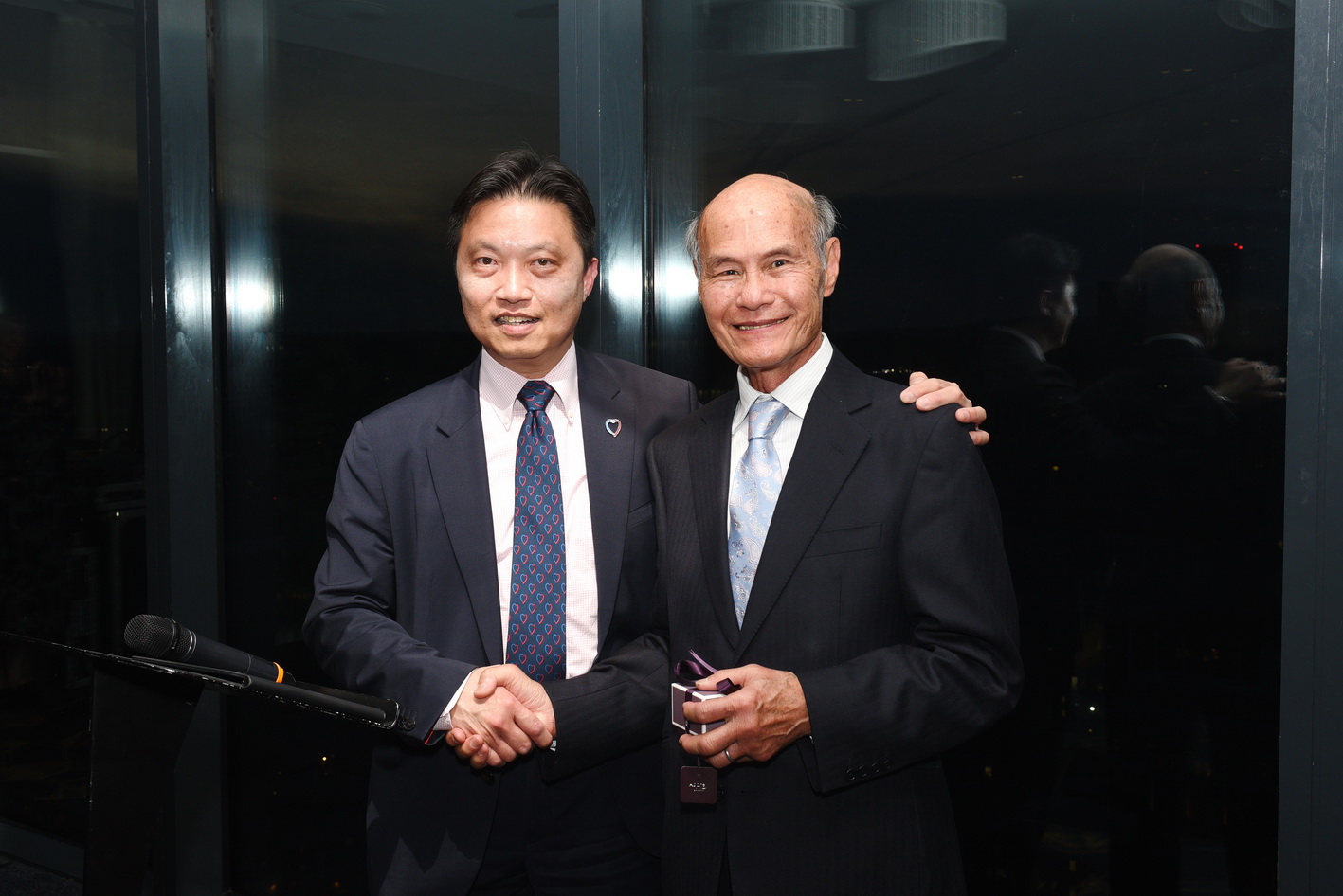 Award photo portrait at dinner gala event