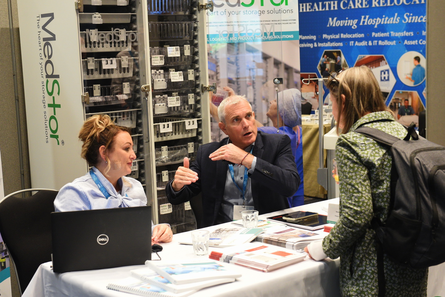 Medical exhibition stand at London conference photography