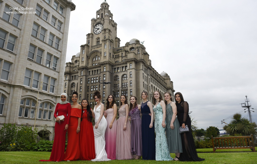 Group photography in Liverpool for an end of year school prom