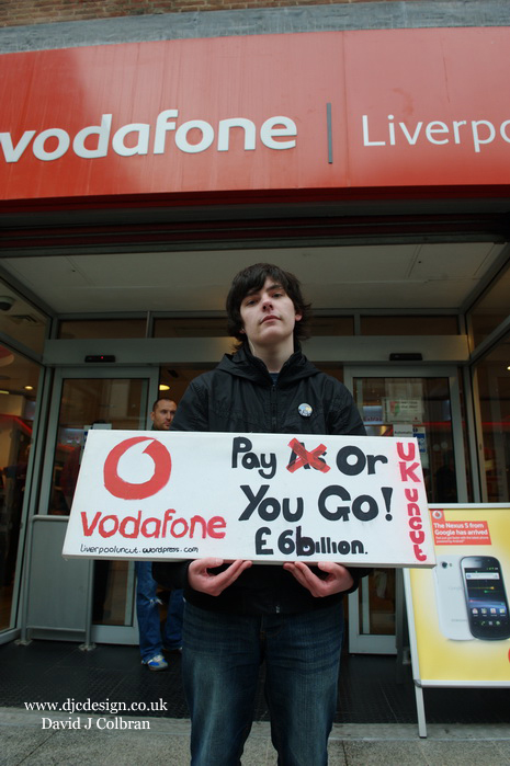 UK Uncut in Liverpool outside Vodafone