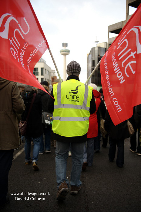 Trade union demonstration Liverpool England