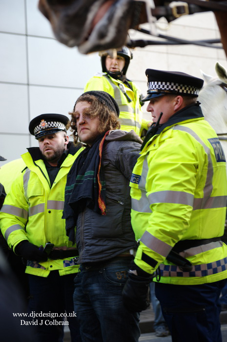 Arrest at student demonstration UK Manchester